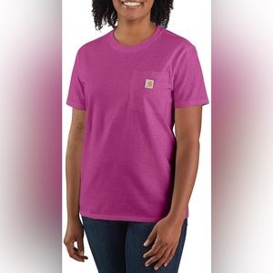 Carhartt Women’s Loose Fit Pink Magenta Agate Heather Short Sleeve Top
